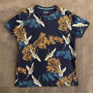 Crane Vibrant Blue and Yellow Short Sleeve Tee